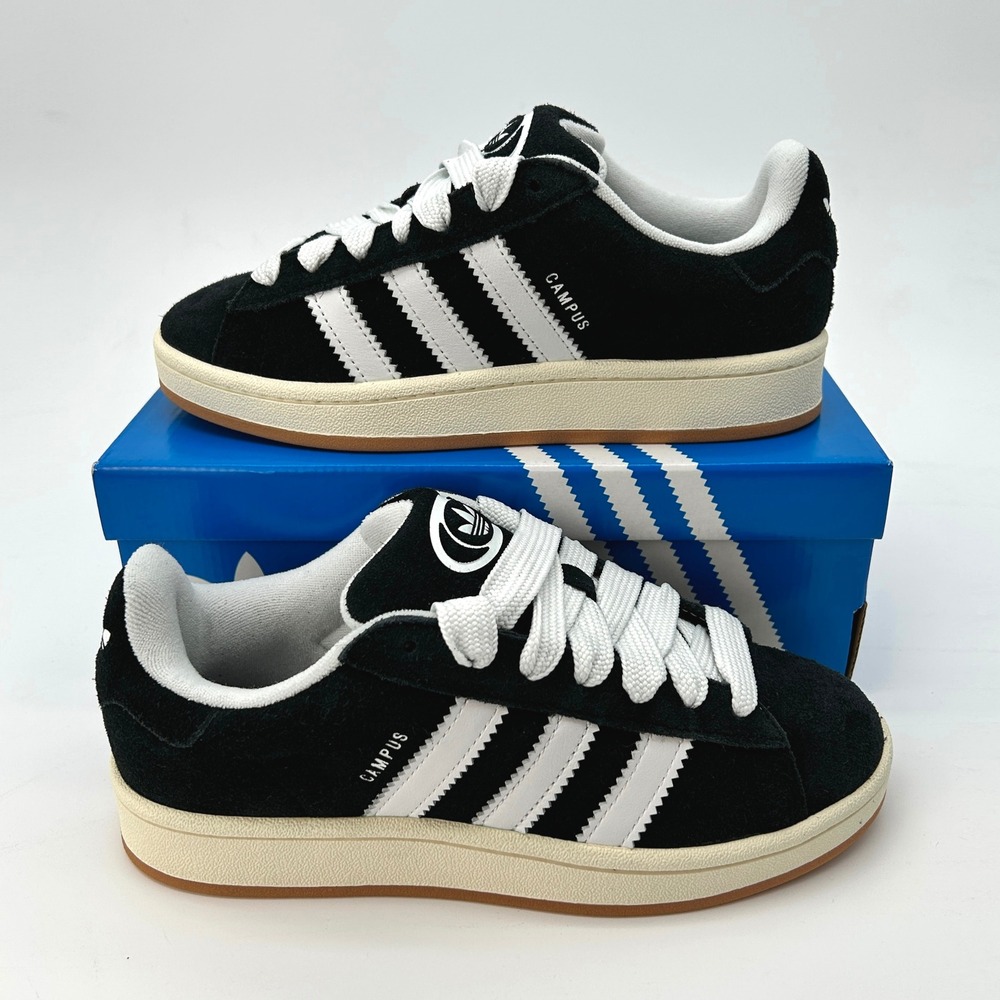 adidas Campus 00s Youth Size 5.5 Suede Sneakers Black White Gum Sole NEW HQ8708